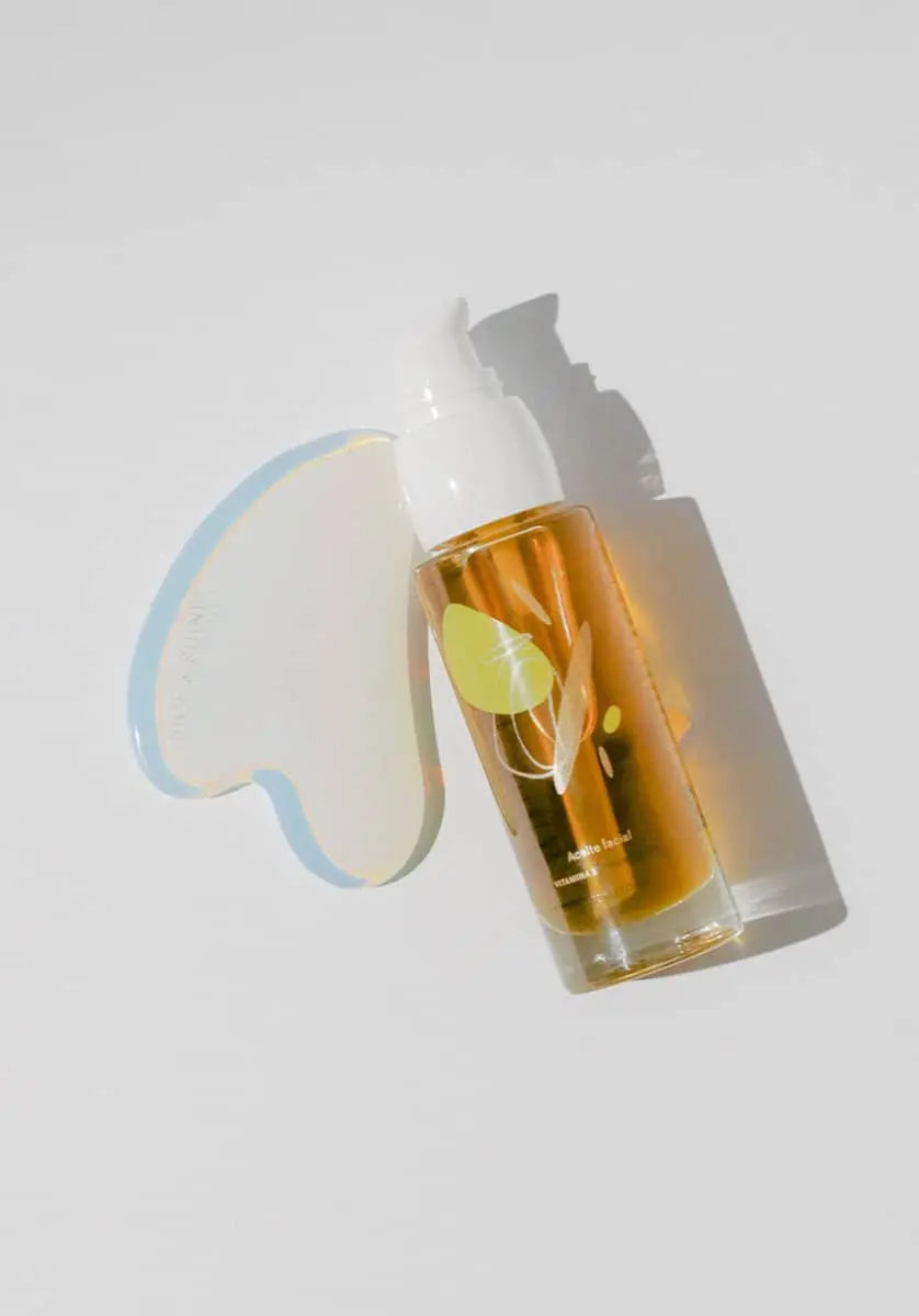 Gua Sha de Cristal Tornasol | Masaje Facial Iluminador Rice & Shine