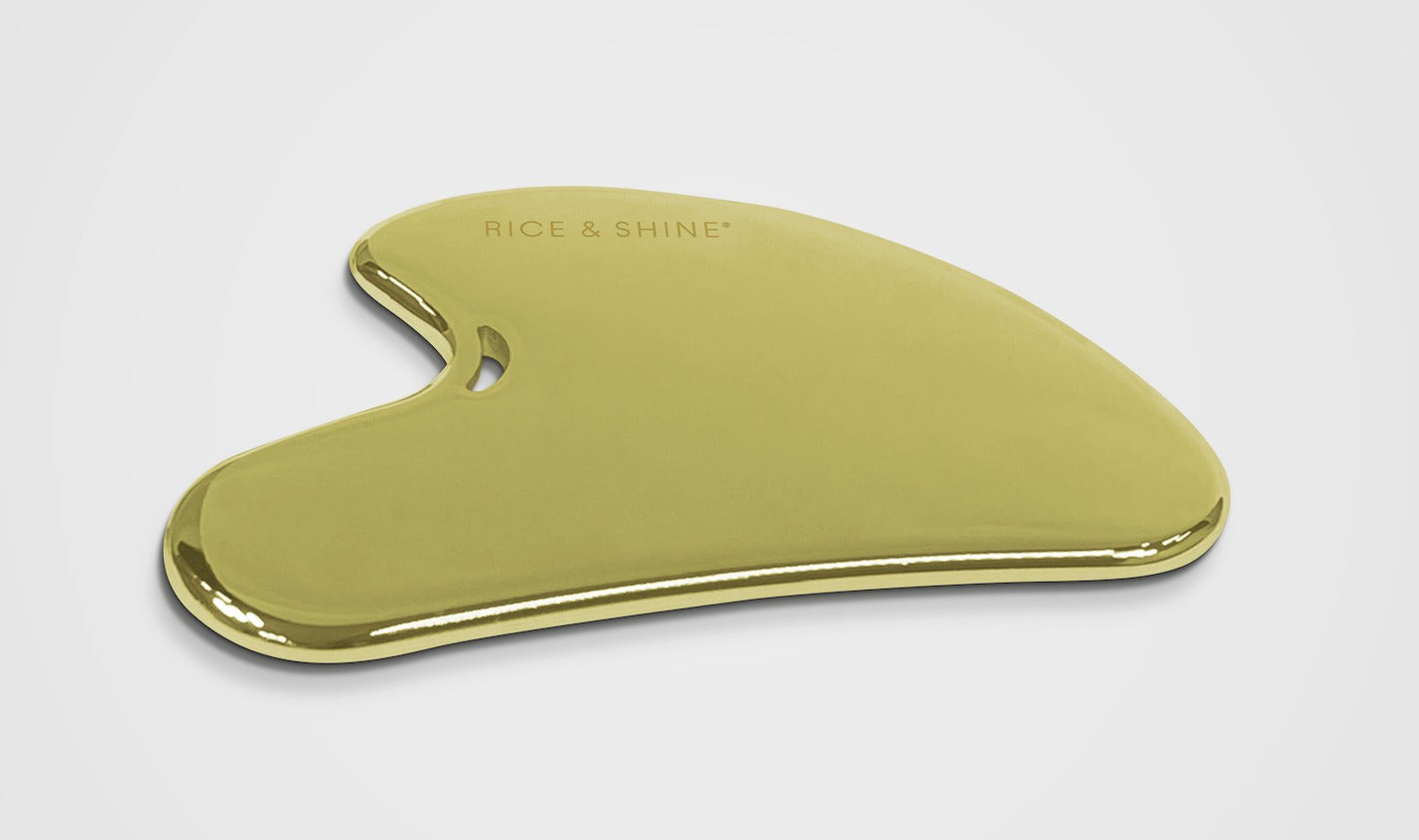 Gua Sha de Acero Inoxidable Oro