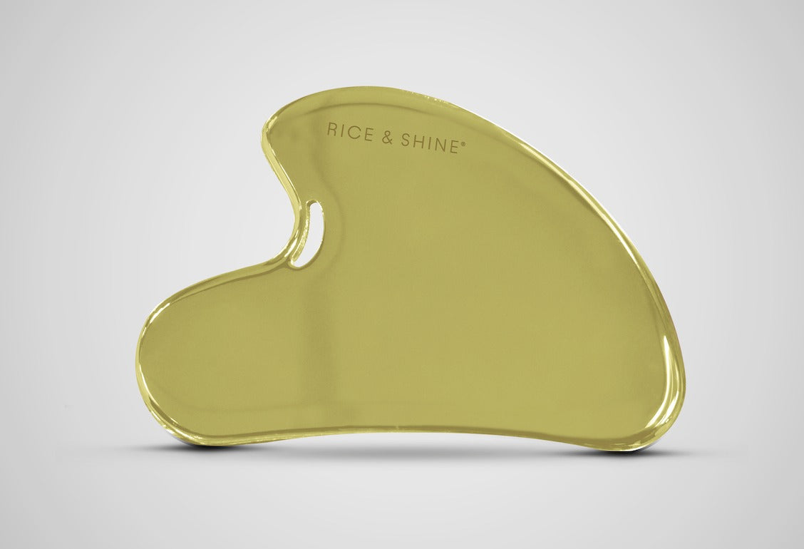 Gua Sha de Acero Inoxidable Oro